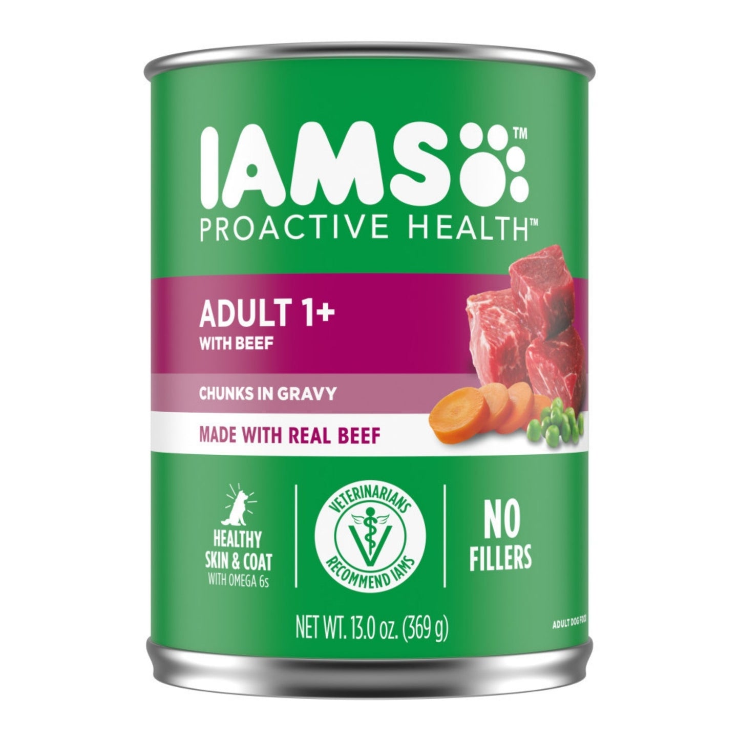 IAMS Proactive Health Chunks Adult Wet Dog Food Beef, Rice, Carrots & Green Beans in Gravy 12.3oz IAMS