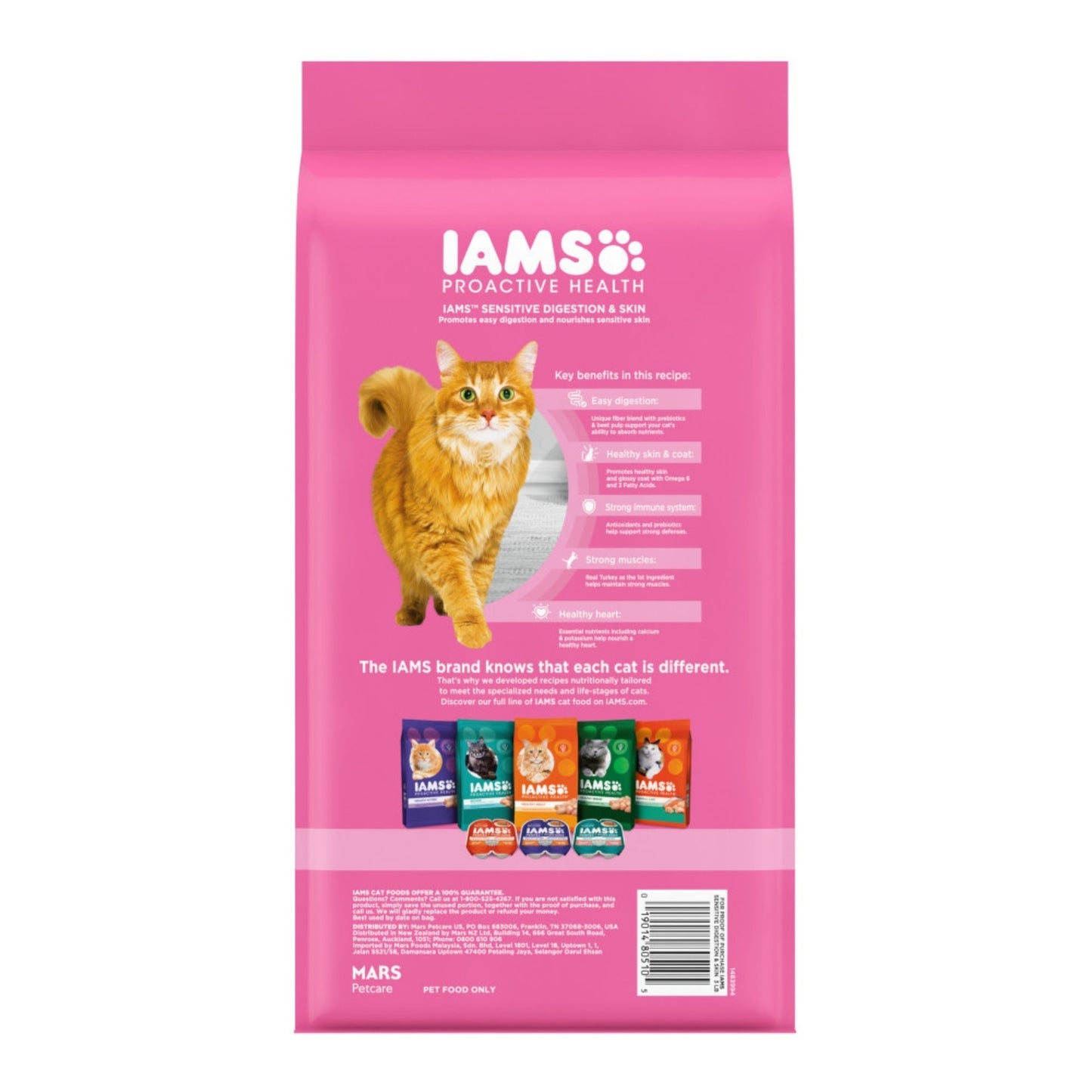 IAMS Proactive Health Sensitive Digestion & Skin Adult Dry Cat Food Turkey 6lb IAMS
