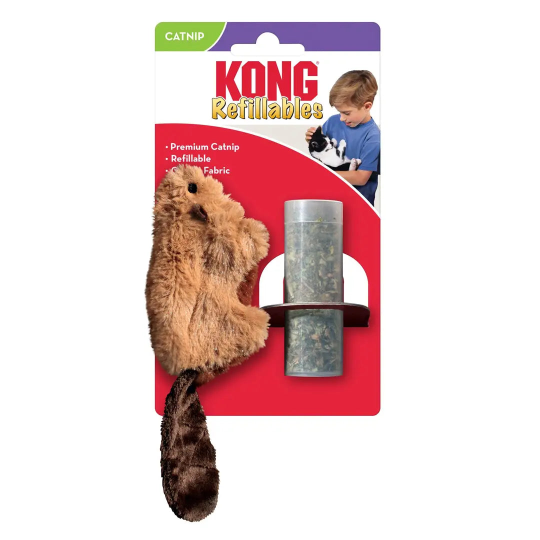 KONG Refillables Catnip Beaver Cat Toy Brown 1ea/One Size Kong
