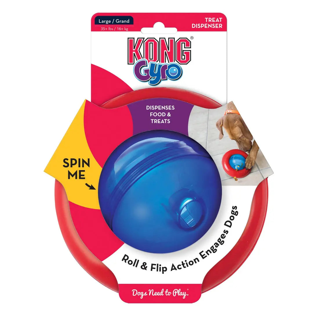 KONG Gyro Treat Dispenser Dog Toy Red/Blue 1ea/LG Kong