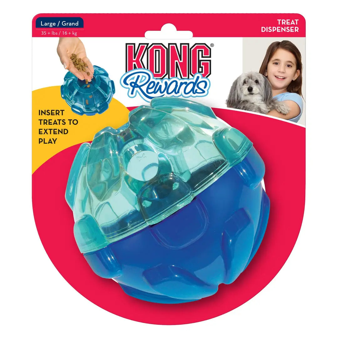 KONG Rewards Ball Treat Dispenser Dog Toy Blue 1ea/LG Kong