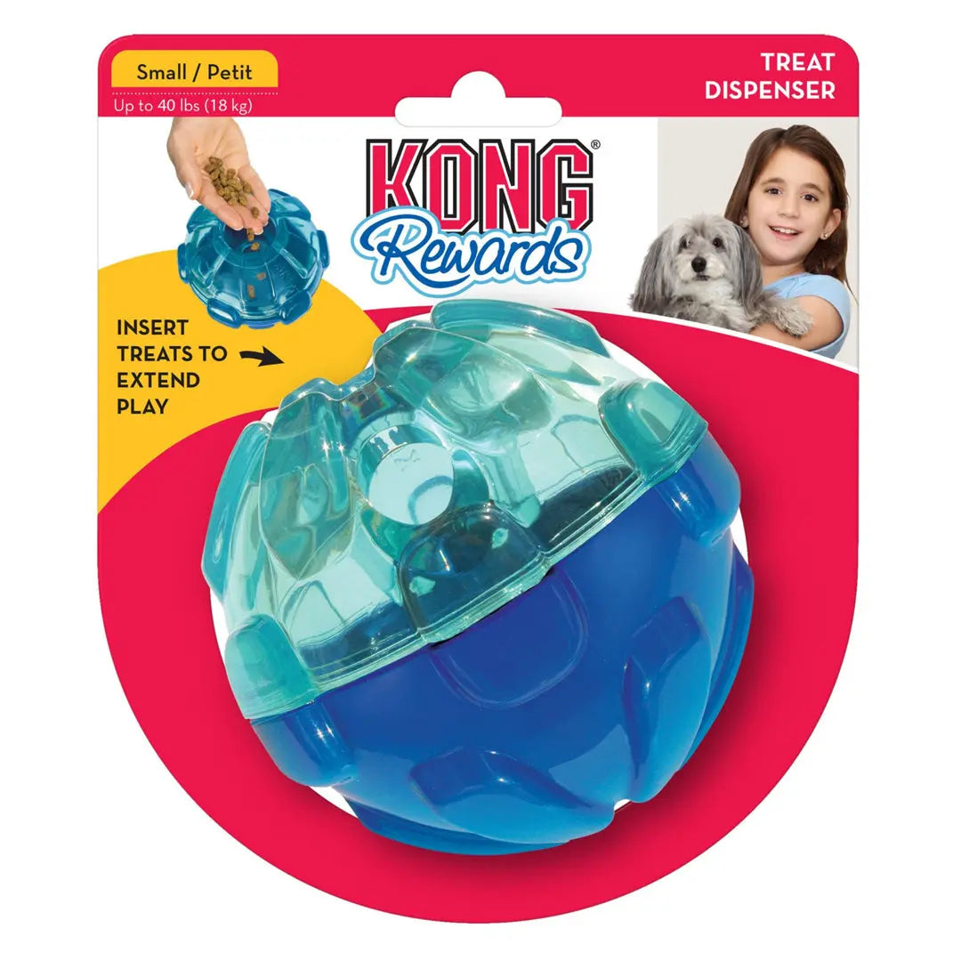 KONG Rewards Ball Treat Dispenser Dog Toy Blue 1ea/SM Kong