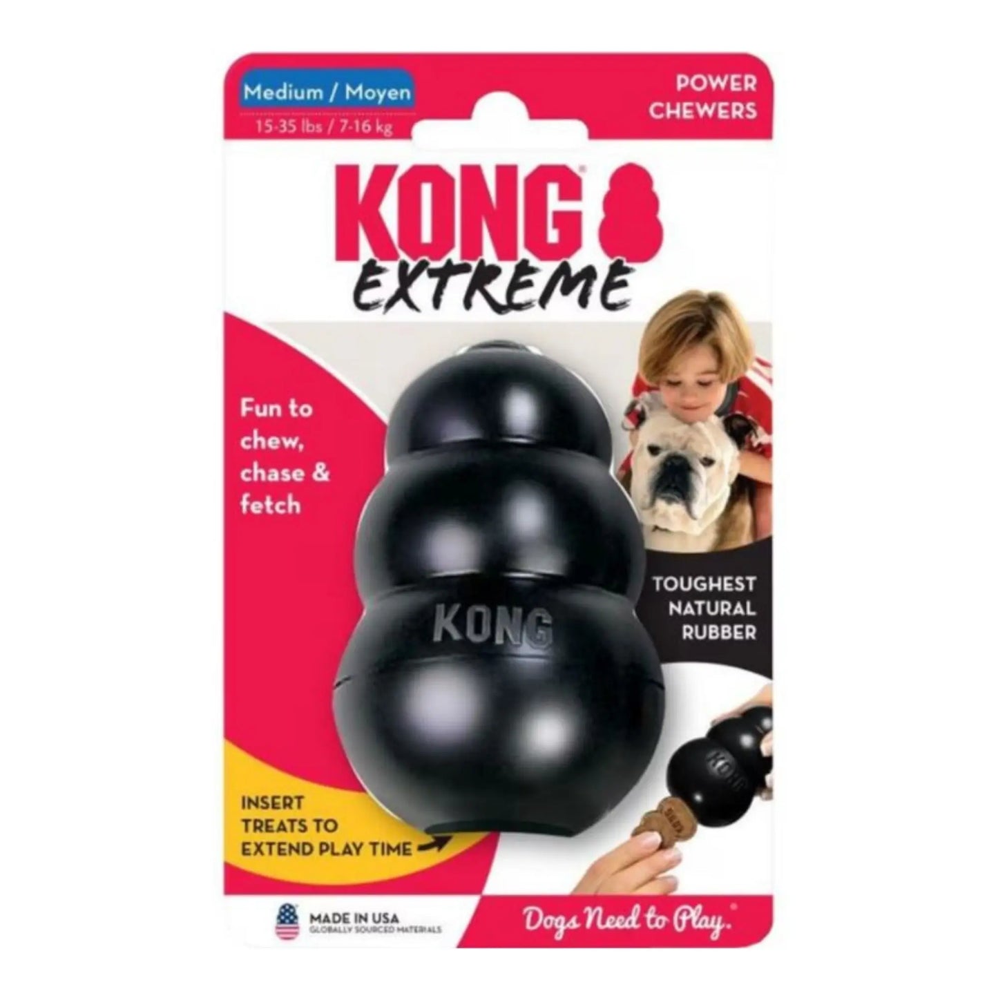 KONG Extreme Dog Toy Black 1ea/MD Kong
