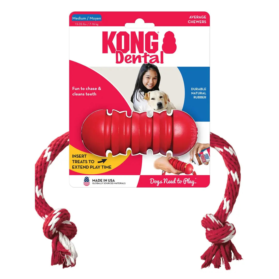 KONG Dental With Floss Rope Chew Toy 1ea/MD Kong