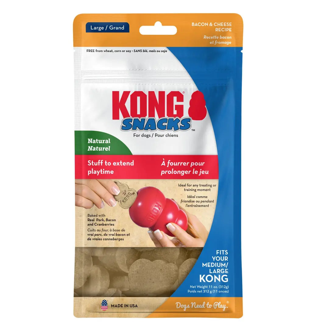 KONG Stuff'N Snacks Dog Treats Bacon & Cheese 1ea/LG, 12 oz Kong