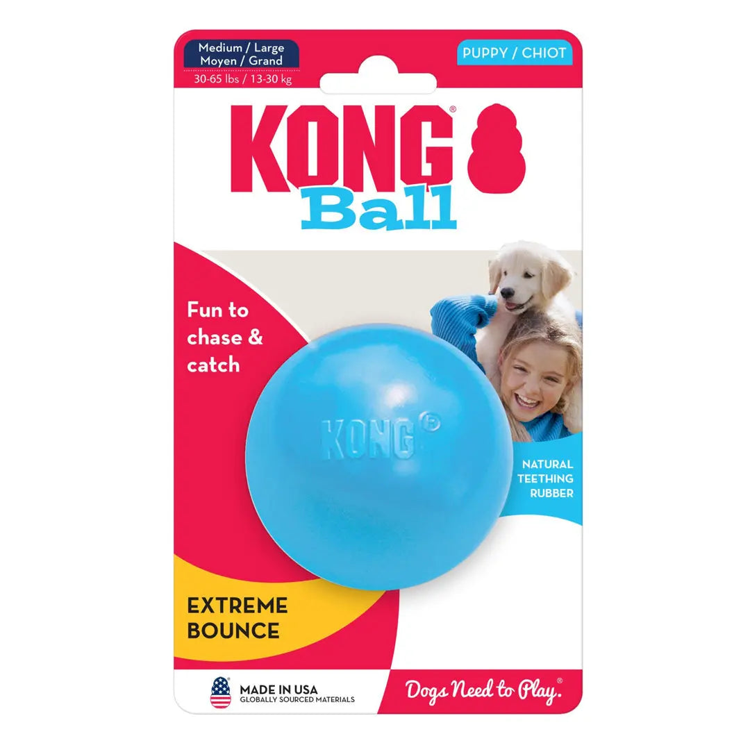 KONG Puppy Ball with Hole Dog Toy Assorted 1ea/MD/LG Kong