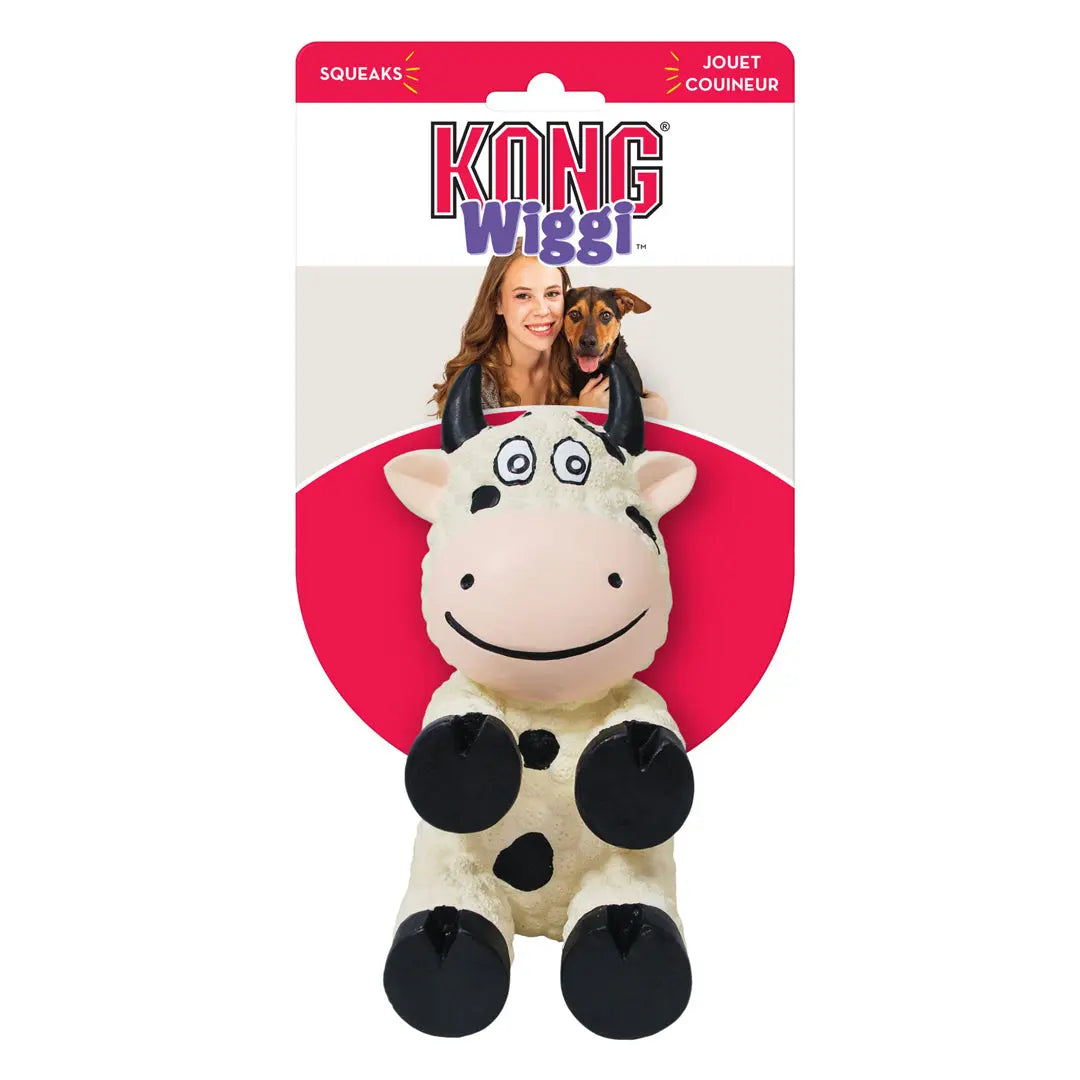 KONG Wiggi Cow Dog Toy 1ea/SM Kong