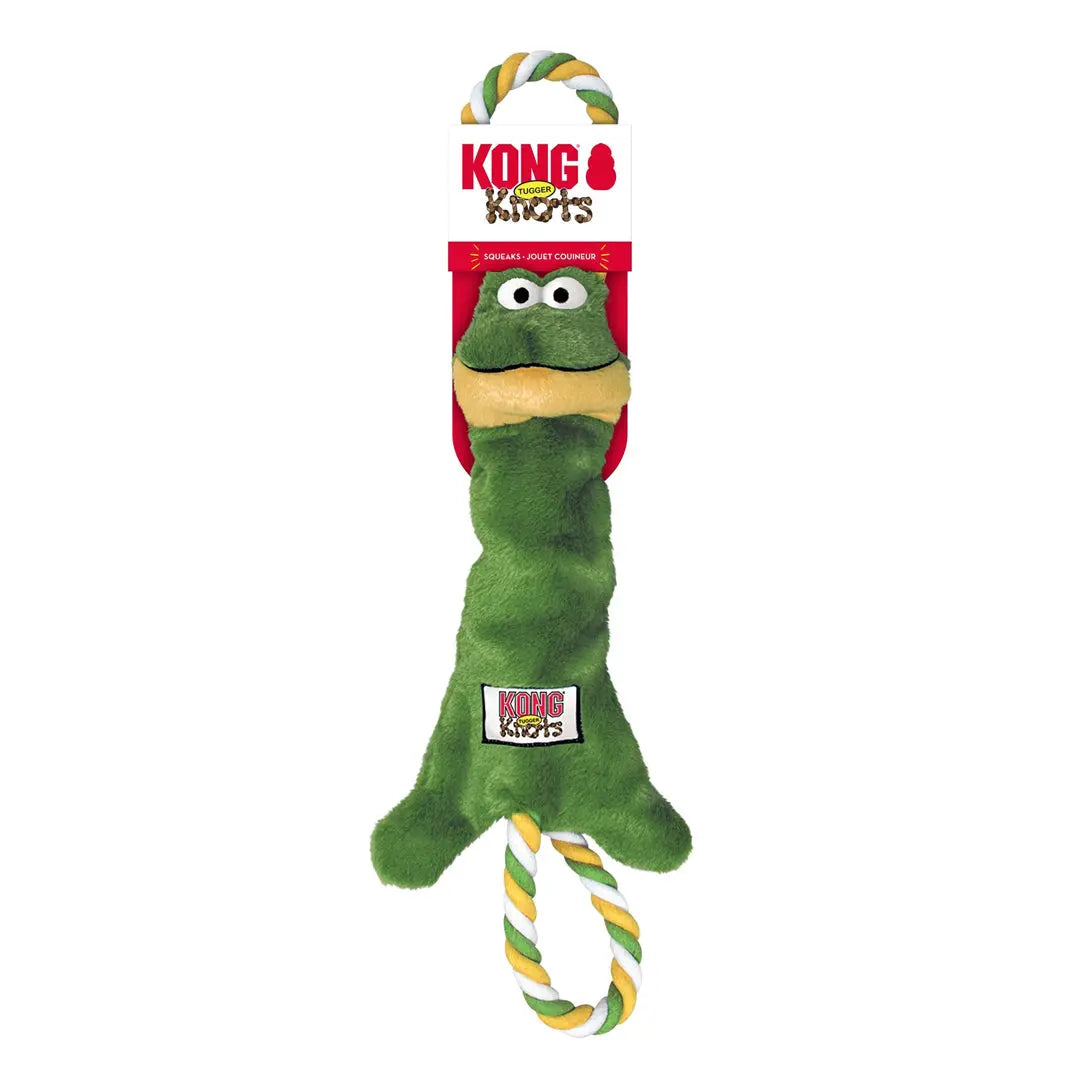 KONG Tugger Knots Frog Dog Toy Green 1ea/MD/LG Kong