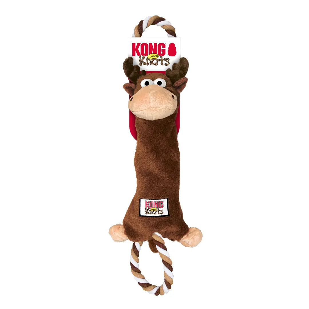 KONG Tugger Knots Moose Dog Toy Brown 1ea/MD/LG Kong