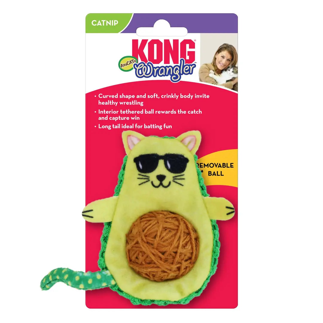 KONG Wrangler Avocato Cat Toy 1ea Kong