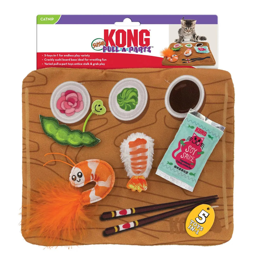 KONG Pull-A-Partz Sushi Cat Toy 1ea/One Size Kong