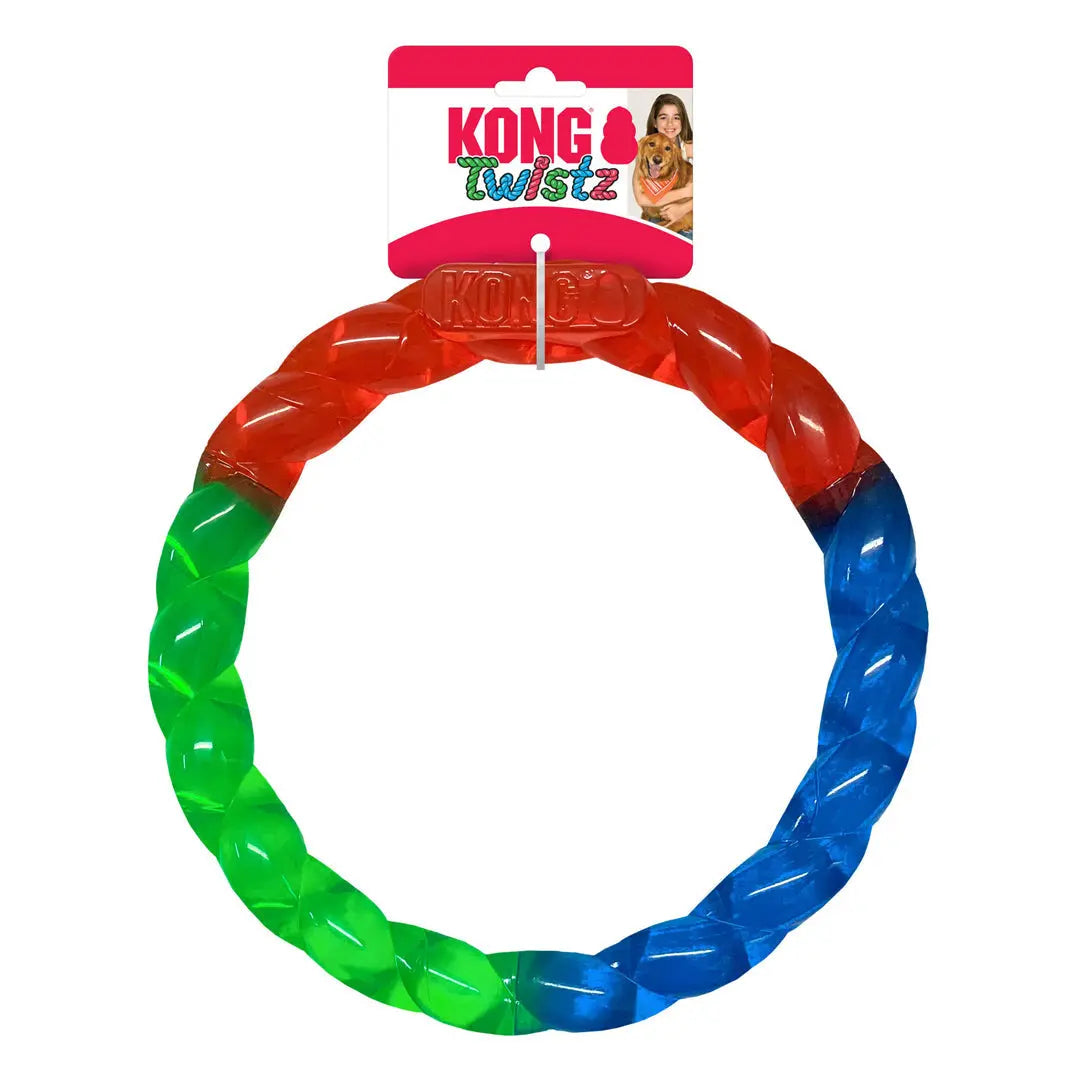 KONG Twistz Ring Dog Toy Multi-Color 1ea/SM Kong
