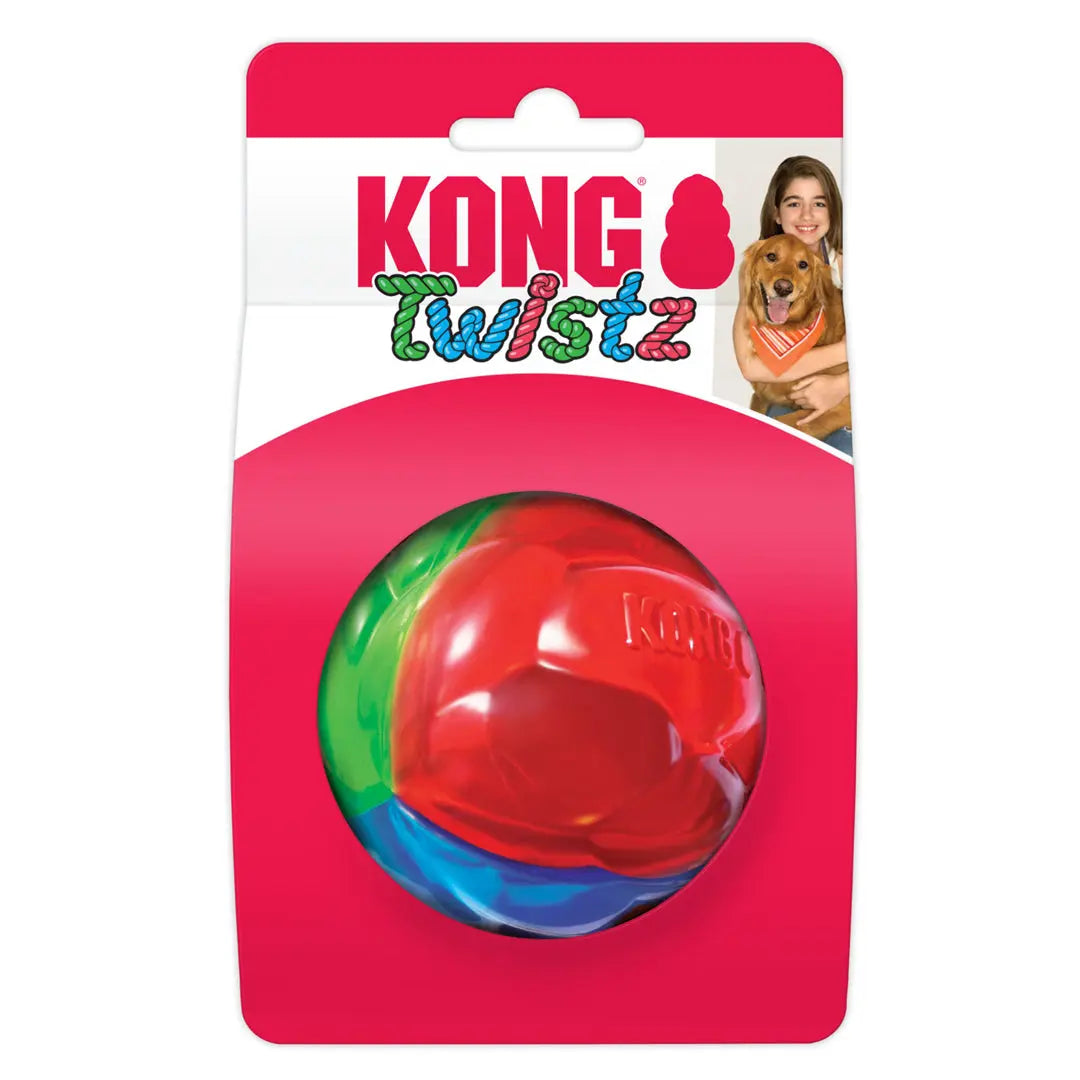 KONG Twistz Ball Dog Toy Multi-Color 1ea/LG Kong