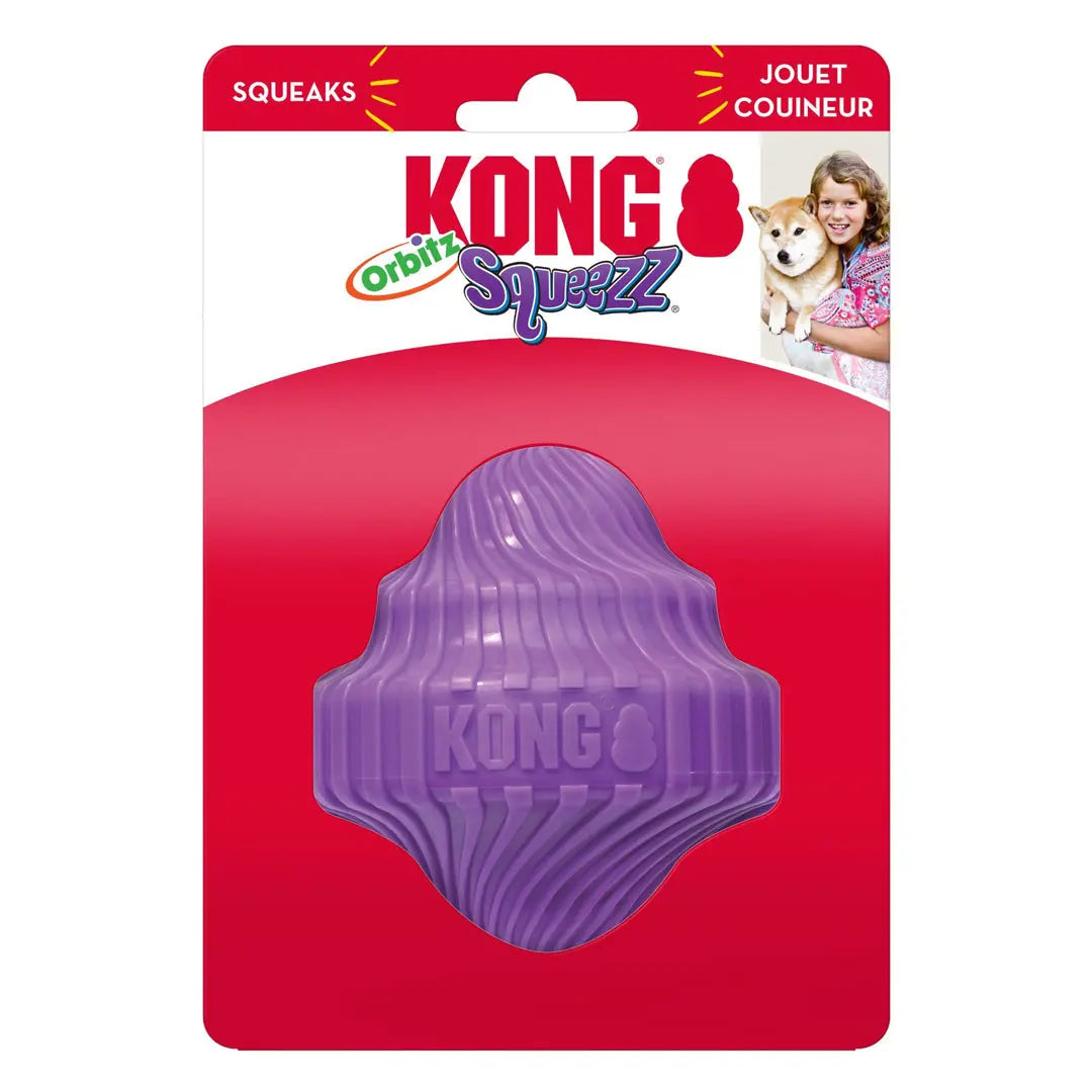 KONG Squeezz Orbitz Dog Toy Spin Assorted 1ea/MD/LG Kong