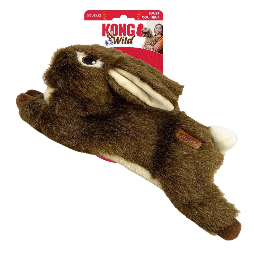 KONG Wild Low Stuff Creatures Dog Toy Rabbit 1ea/MD Kong