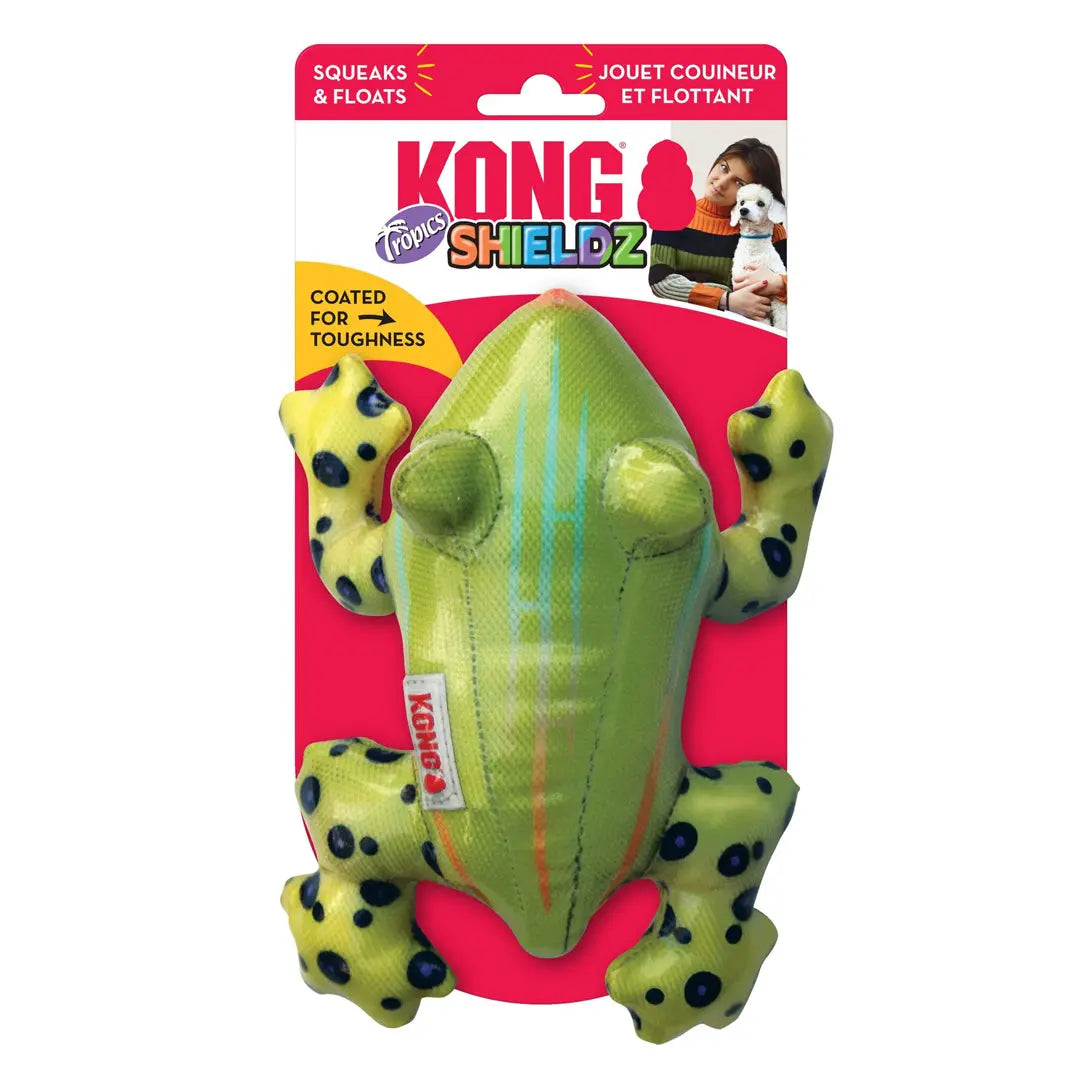 KONG Shieldz Tropics Dog Toy Frog Green 1ea/MD Kong