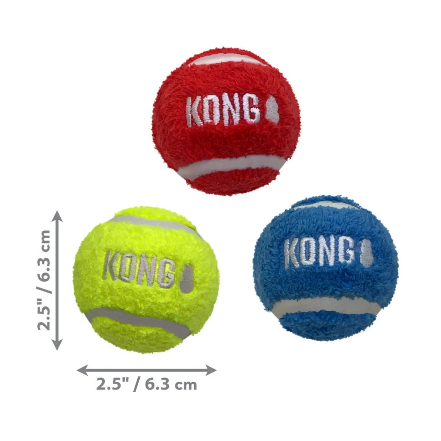 KONG Sport Softies Balls Dog Toy Assorted, 1ea/MD, 3 pk Kong