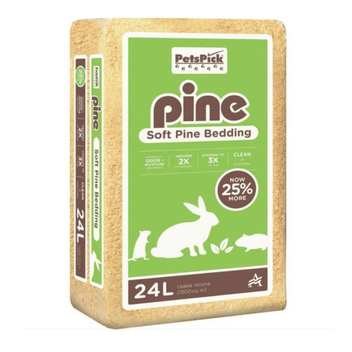 Pets Pick Kiln Dried Soft Pine Bedding Pine 24 L Pet Pick