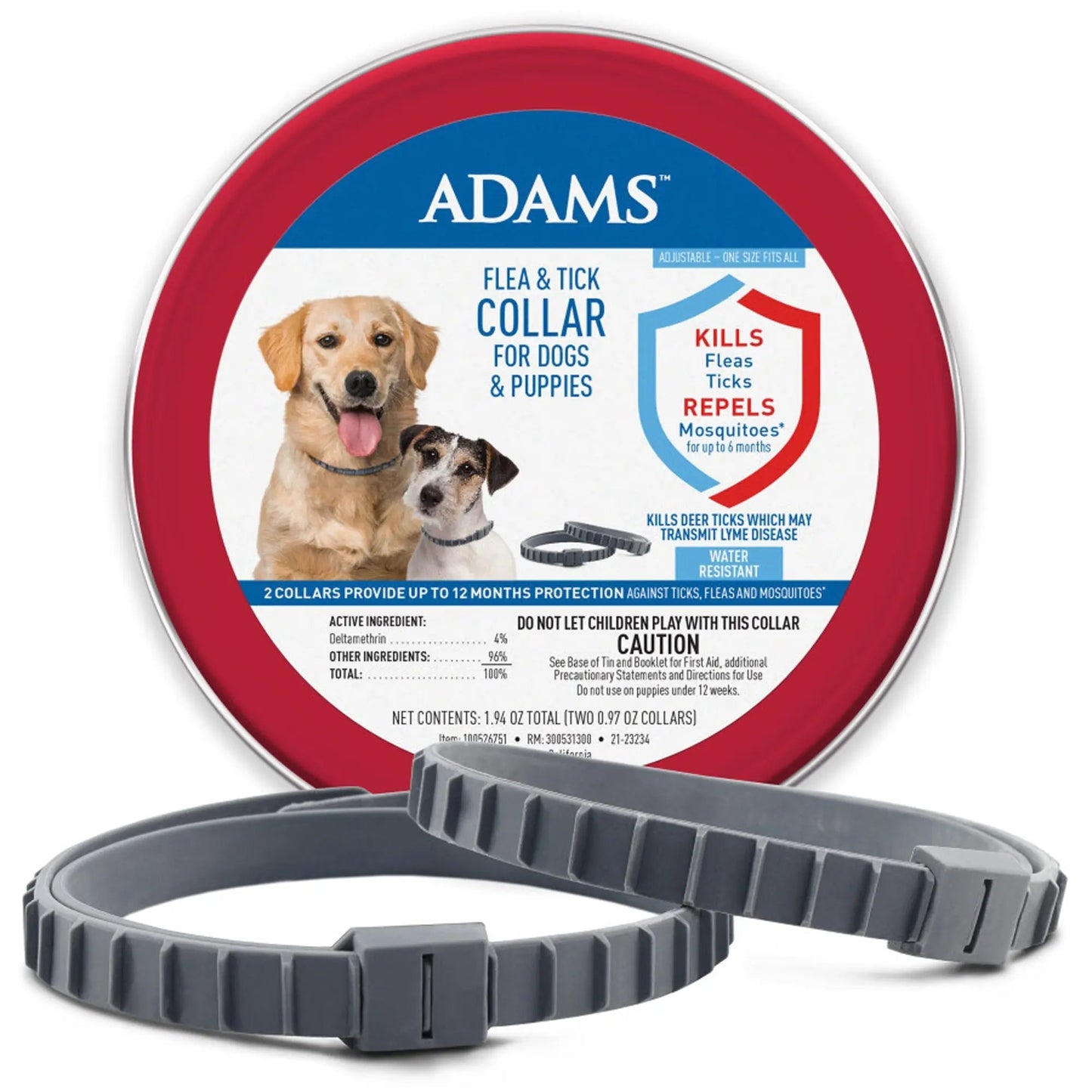 Adams Flea Tick Collar for Dogs Puppies 1ea/2 pk Adams