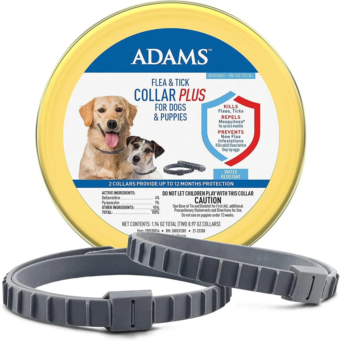 Adams Flea Tick Collar for Dogs Puppies 1ea/2 pk Adams
