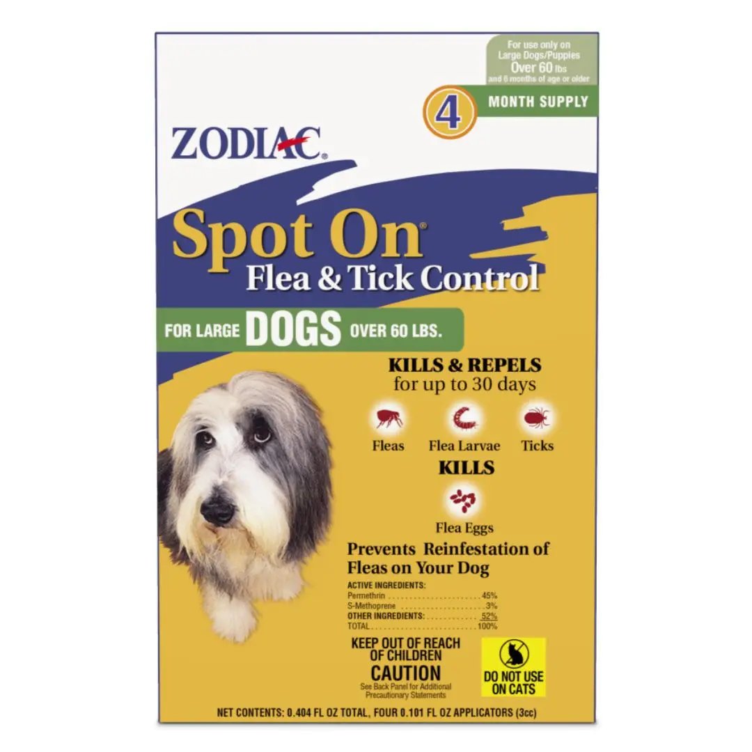 Zodiac Spot On Flea Tick Control 1ea/Large Dogs Over 60 lb, 4 pk Zodiac