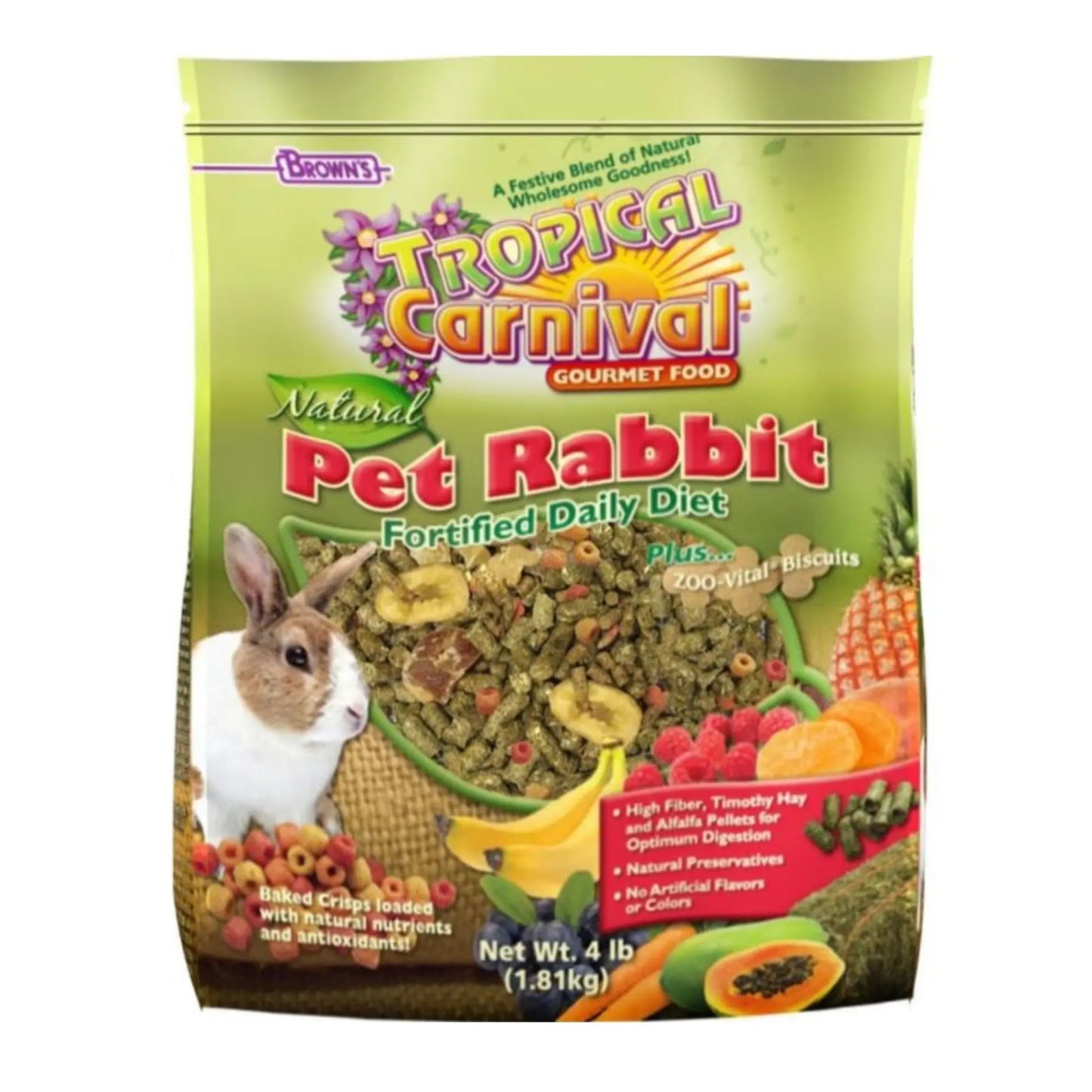 Tropical Carnival Natural Pet Rabbit Food 4 Lb Brown's