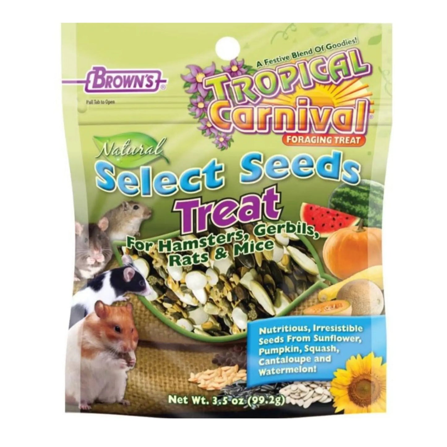 Tropical Carnival Natural Select Seeds S.A. Treats 3.5oz. Brown's