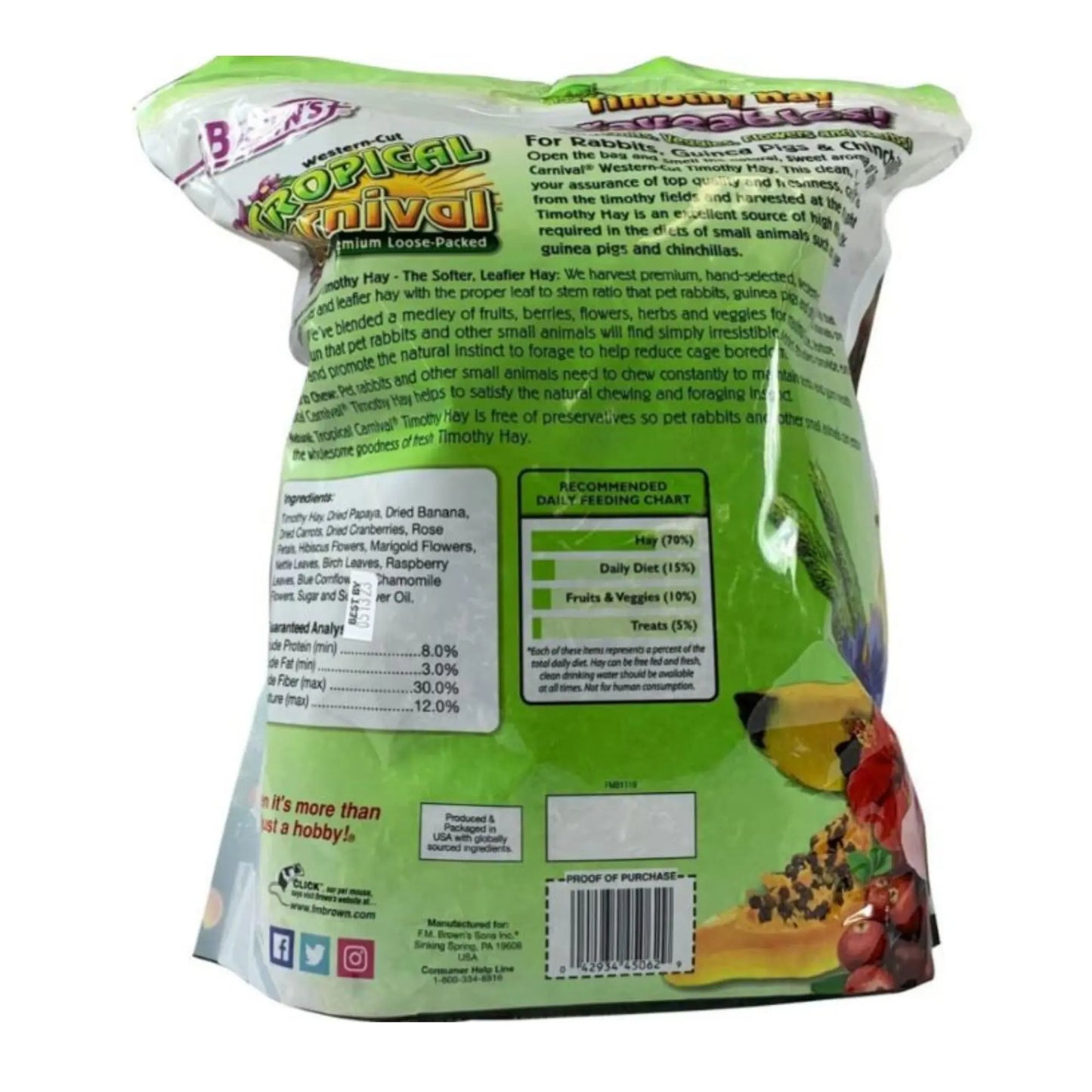 Tropical Carnival Natural Timothy Hay Craveables 24oz. Brown's