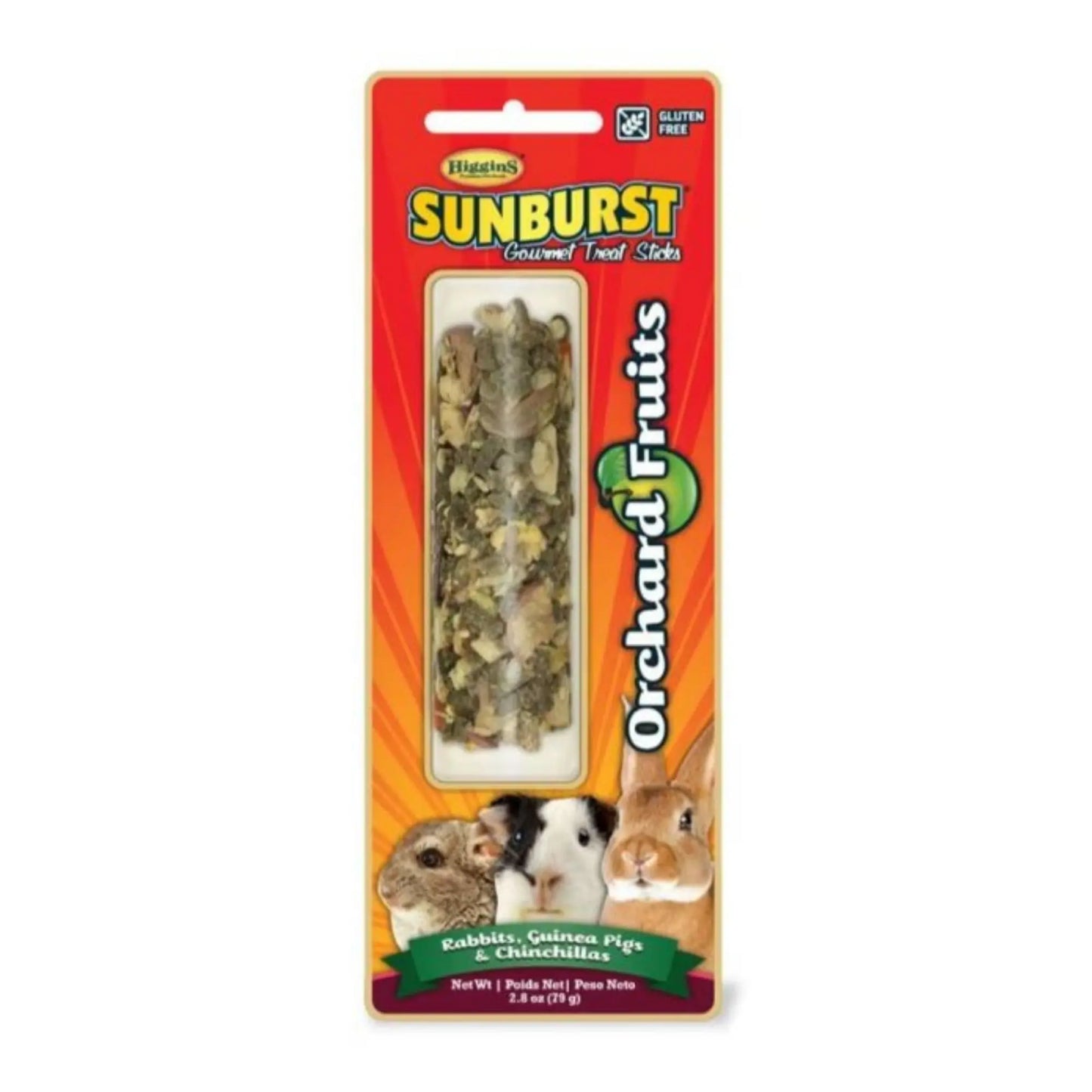 Higgins Sunburst Small Animal Treat Stick Orchard Fruits 2.8oz. Higgins