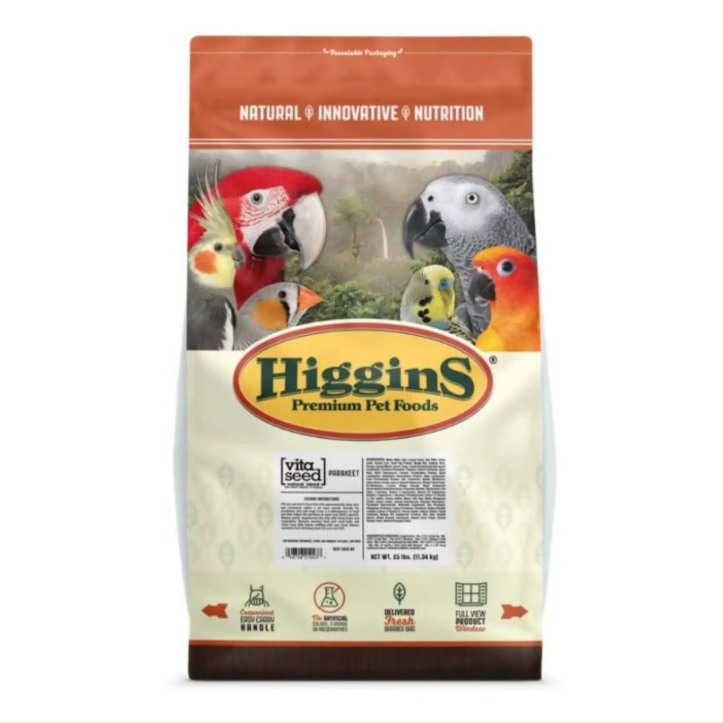 Vita Seed Natural Blend Parakeet 25 Lb Higgins