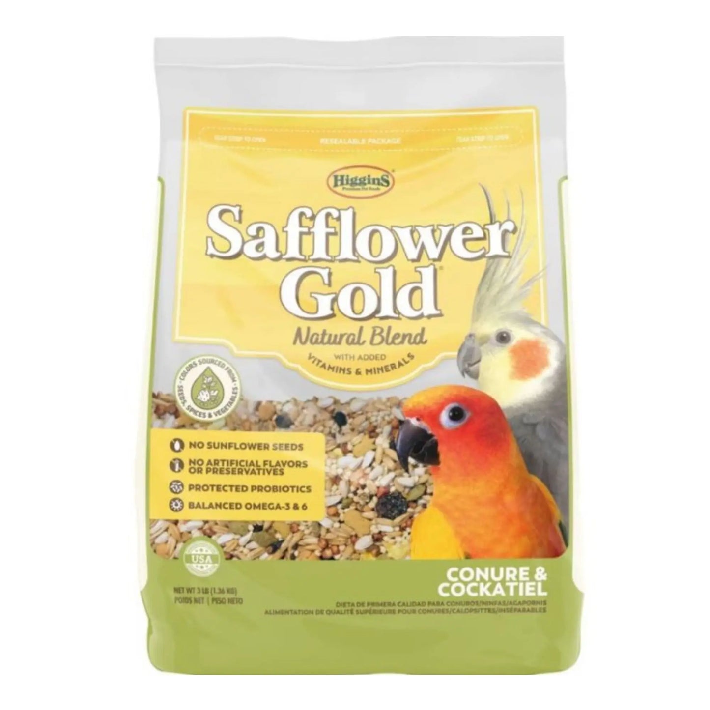 Safflower Gold Blend Parrot 3 Lb Higgins