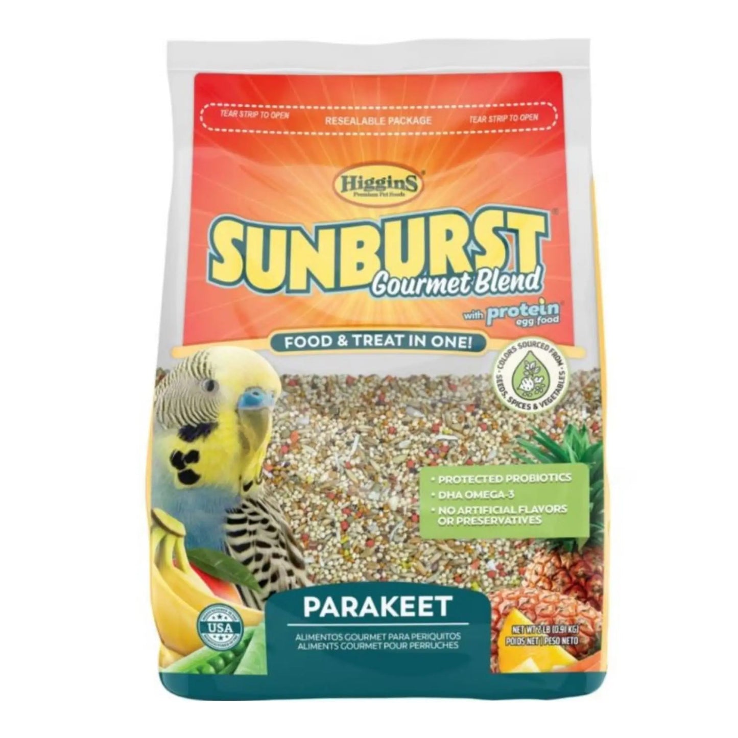 Sunburst Gourmet Blend Parakeet 2 Lb Higgins