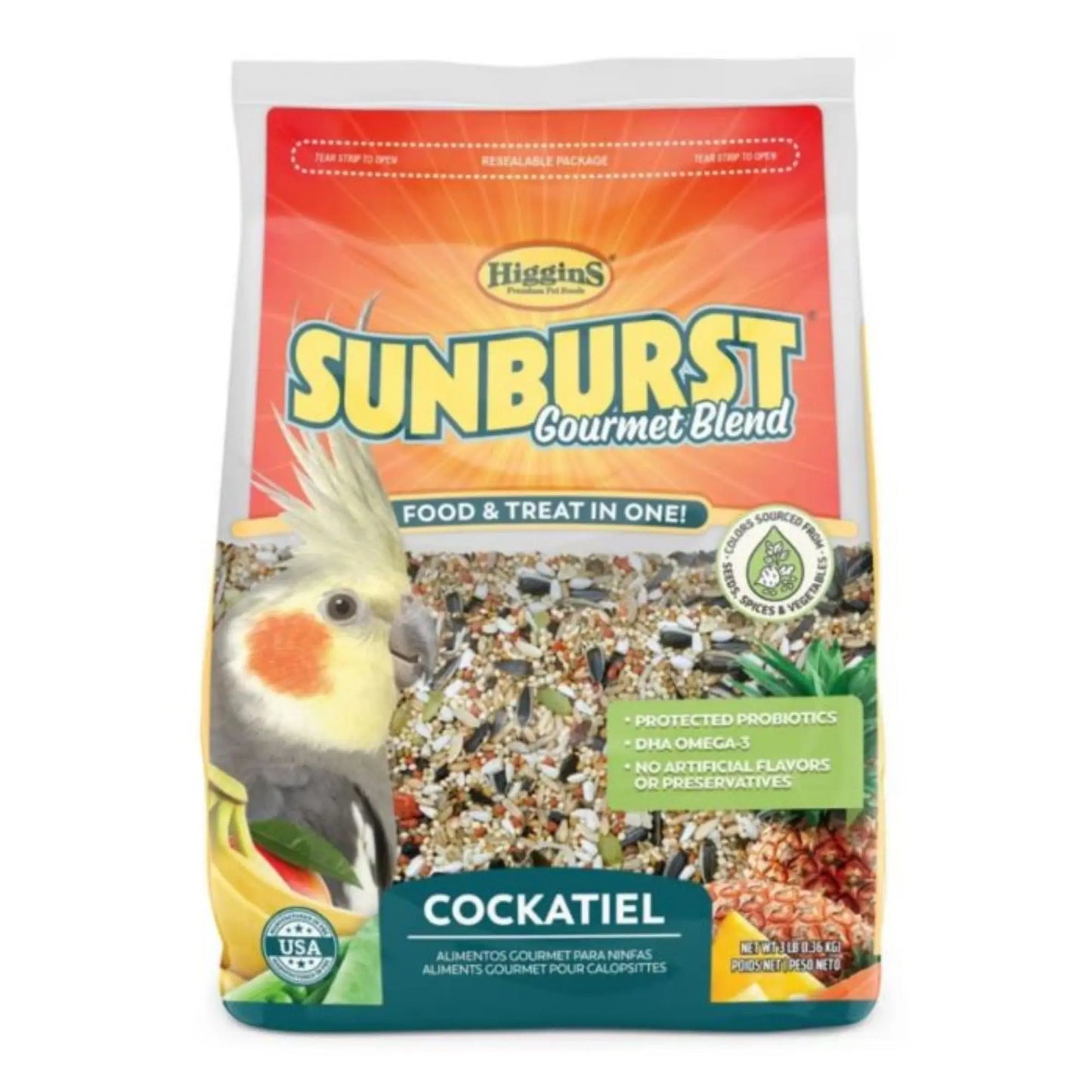 Sunburst Gourmet Blend Cockatiel 3 Lb Higgins