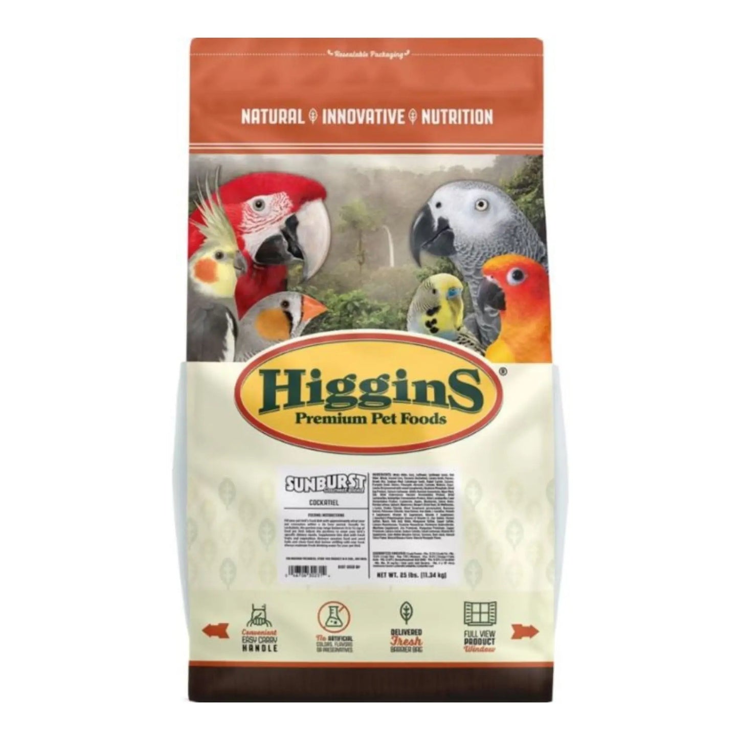 Sunburst Gourmet Blend Cockatiel 25 Lb Higgins