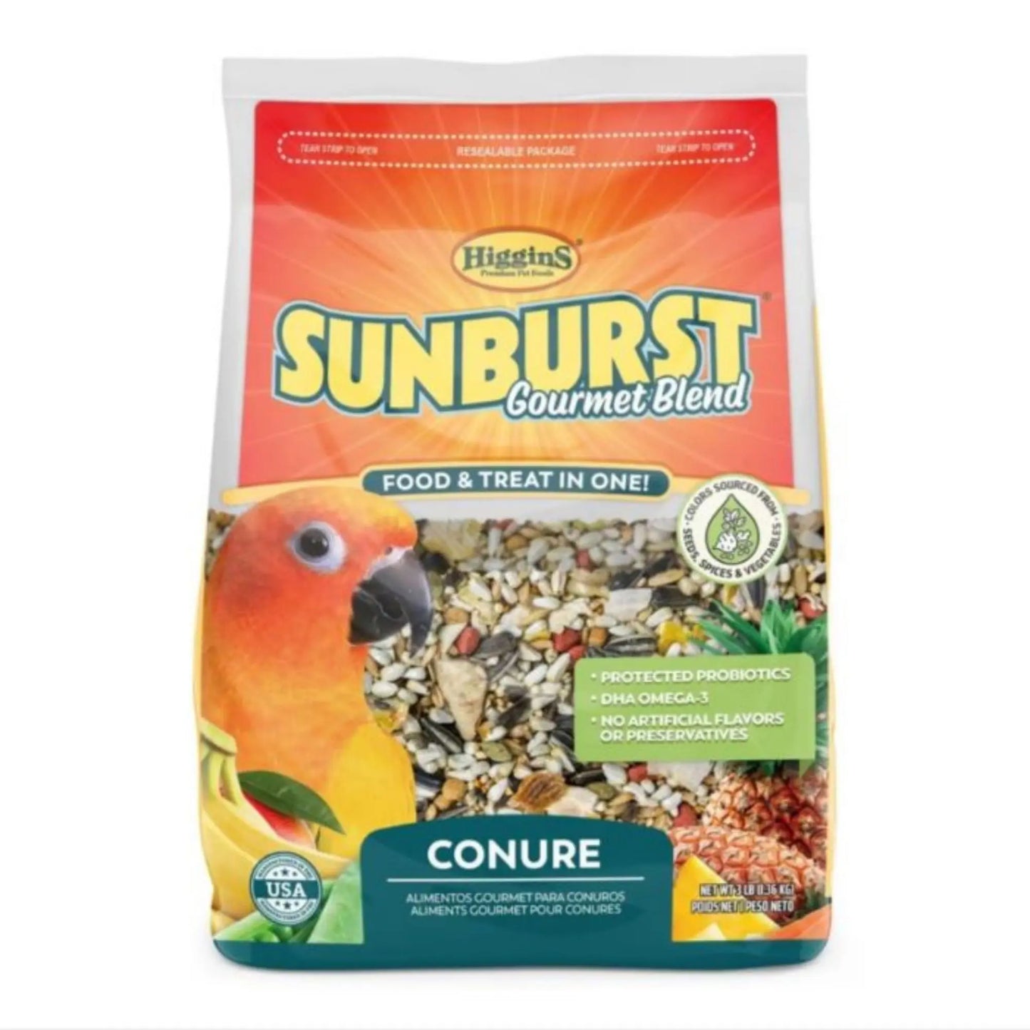 Sunburst Gourmet Blend Conure 3 Lb Higgins