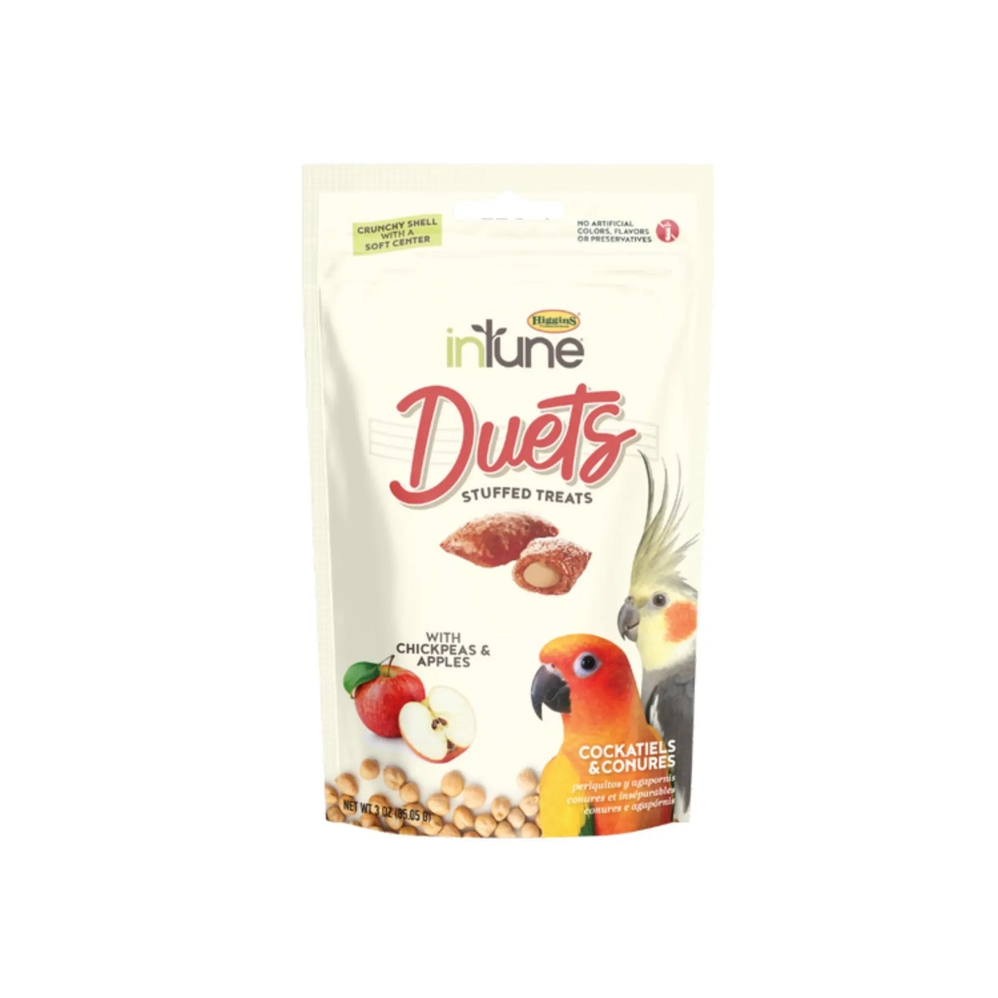 Intune Duets Treats For Conures And Lovebirds Apple 3oz. Higgins