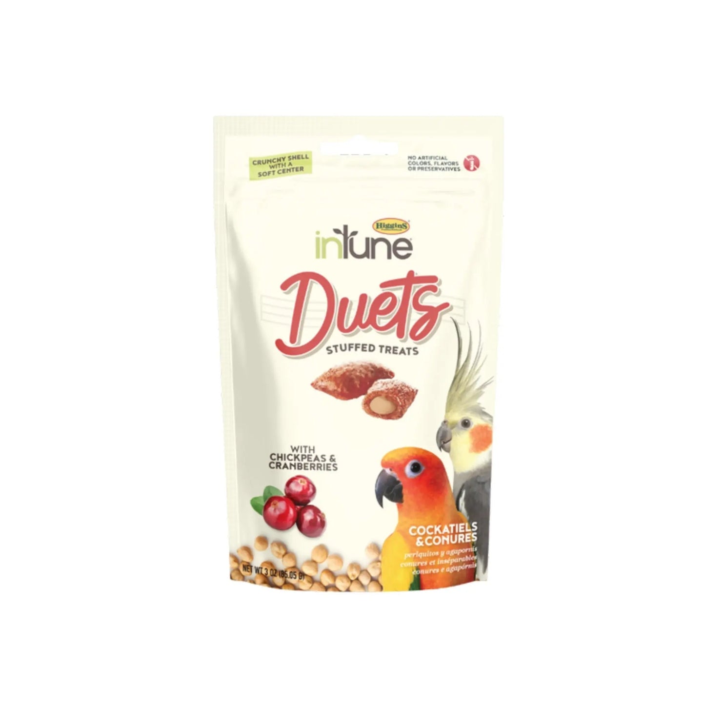Intune Duets Treats For Conures And Lovebirds Cranberry 3oz. Higgins