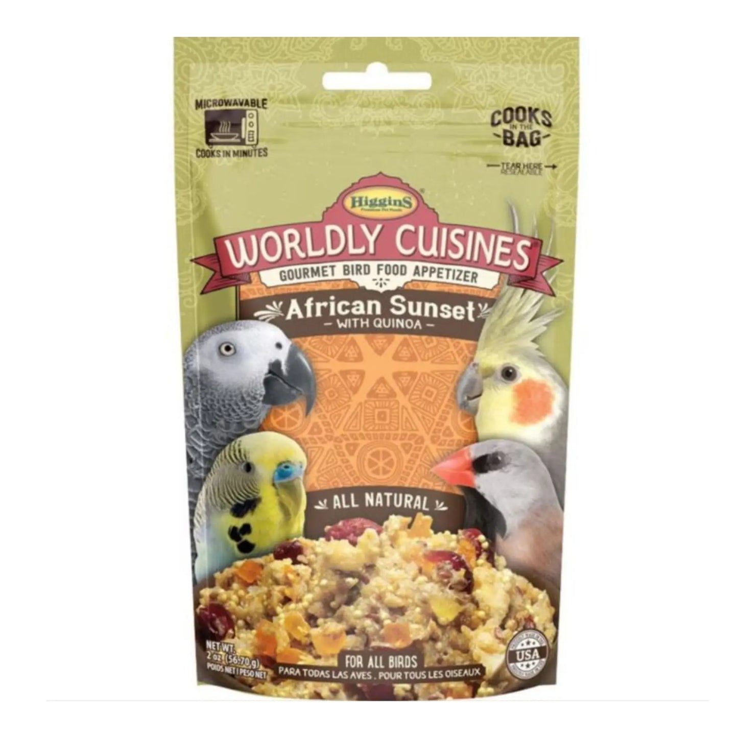 Worldly Cuisines Bird Food Appetizer African Sunset 2oz. Higgins