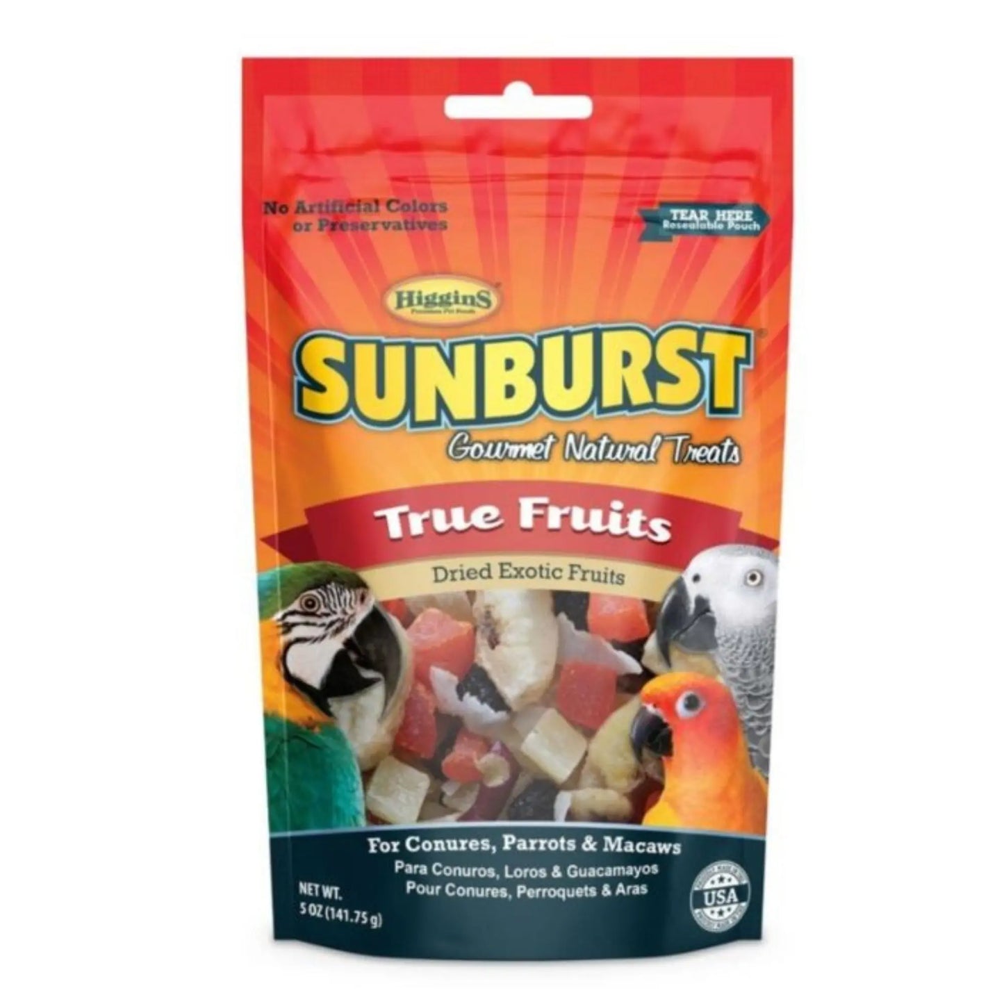 Sunburst Gourmet Natural Avian Treat True Fruits 5oz. Higgins