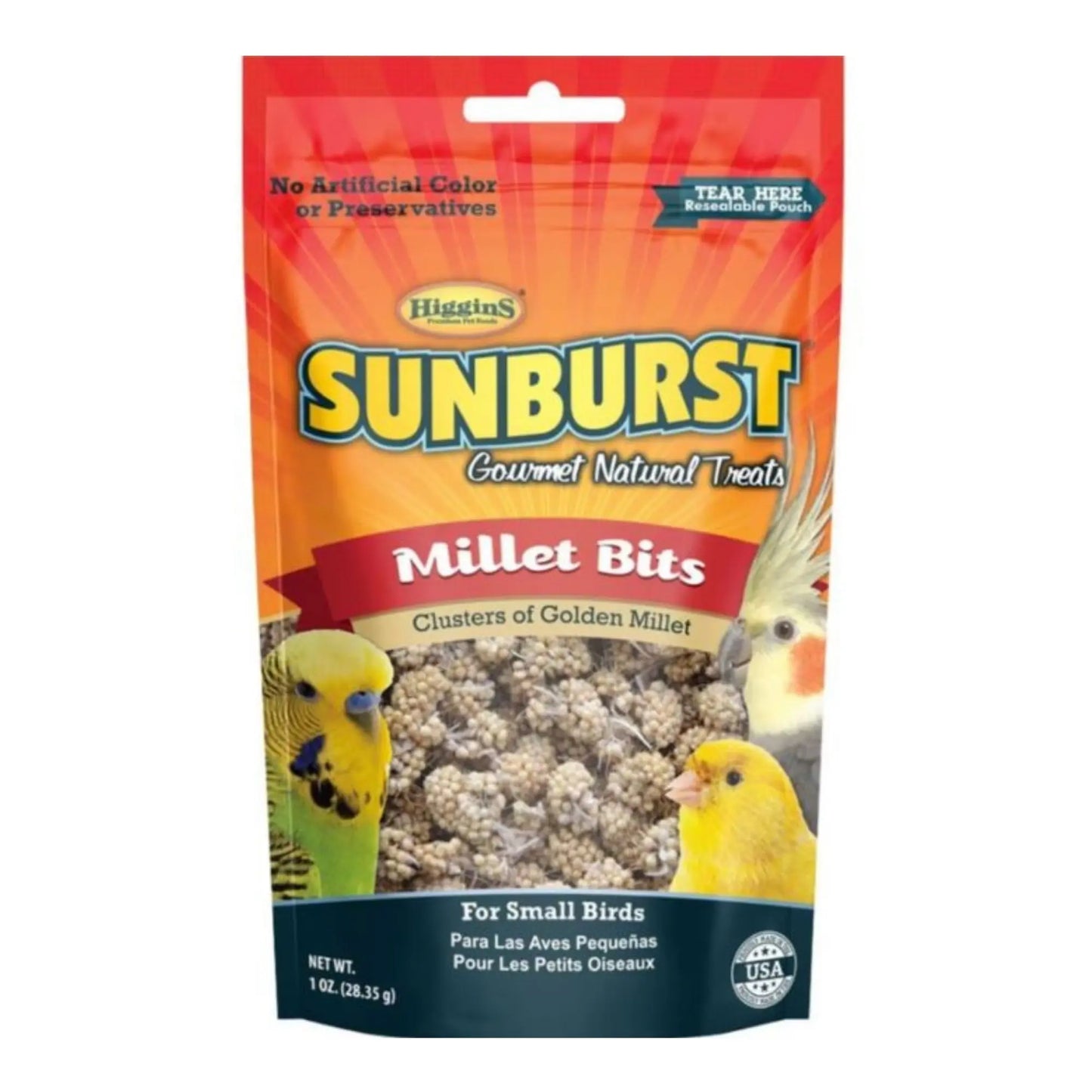 Sunburst Gourmet Natural Avian Treat Millet Bits 1oz. Higgins