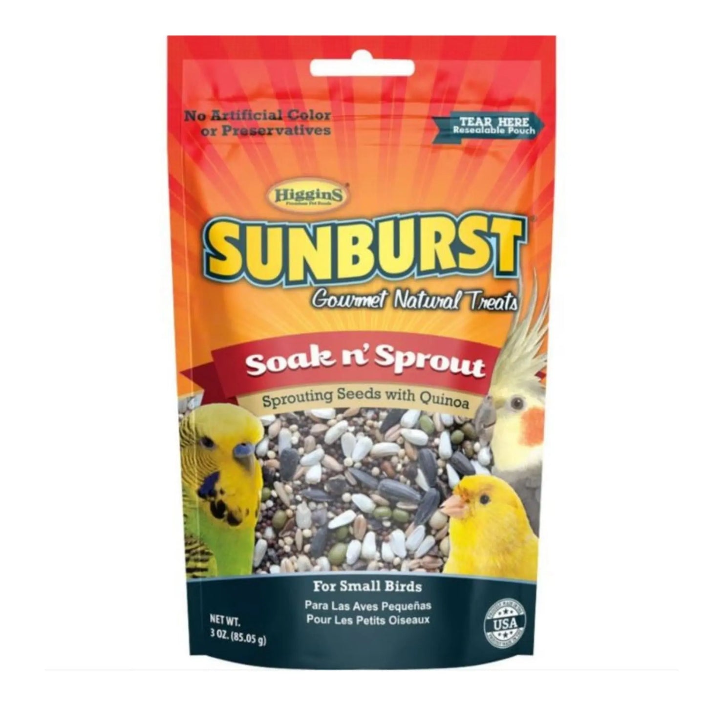 Sunburst Gourmet Natural Avian Treat Soak 'N Sprout 3oz. Higgins