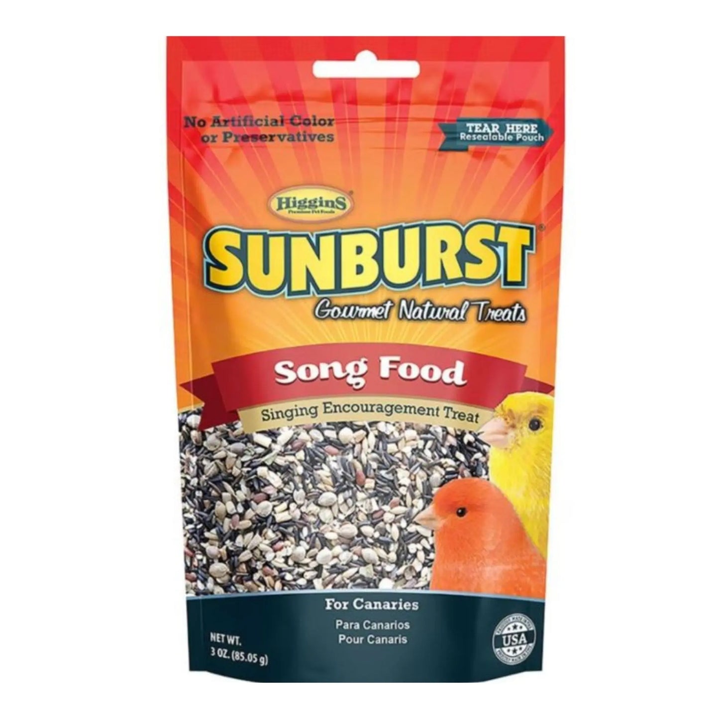 Sunburst Gourmet Natural Avian Treat Song Food 3oz. Higgins