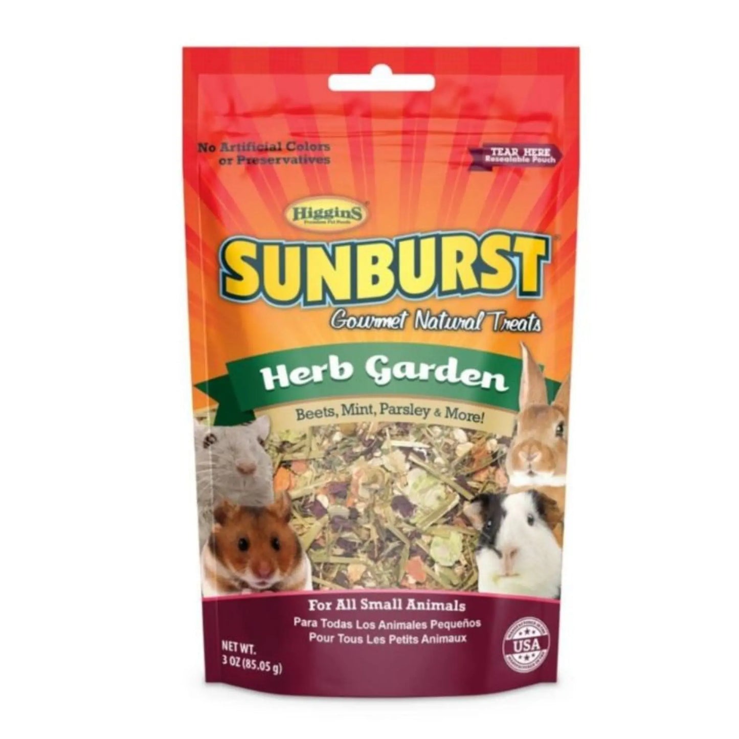 Higgins Sunburst Gourmet Natural Small Animal Treat Herb Garden 3oz. Higgins