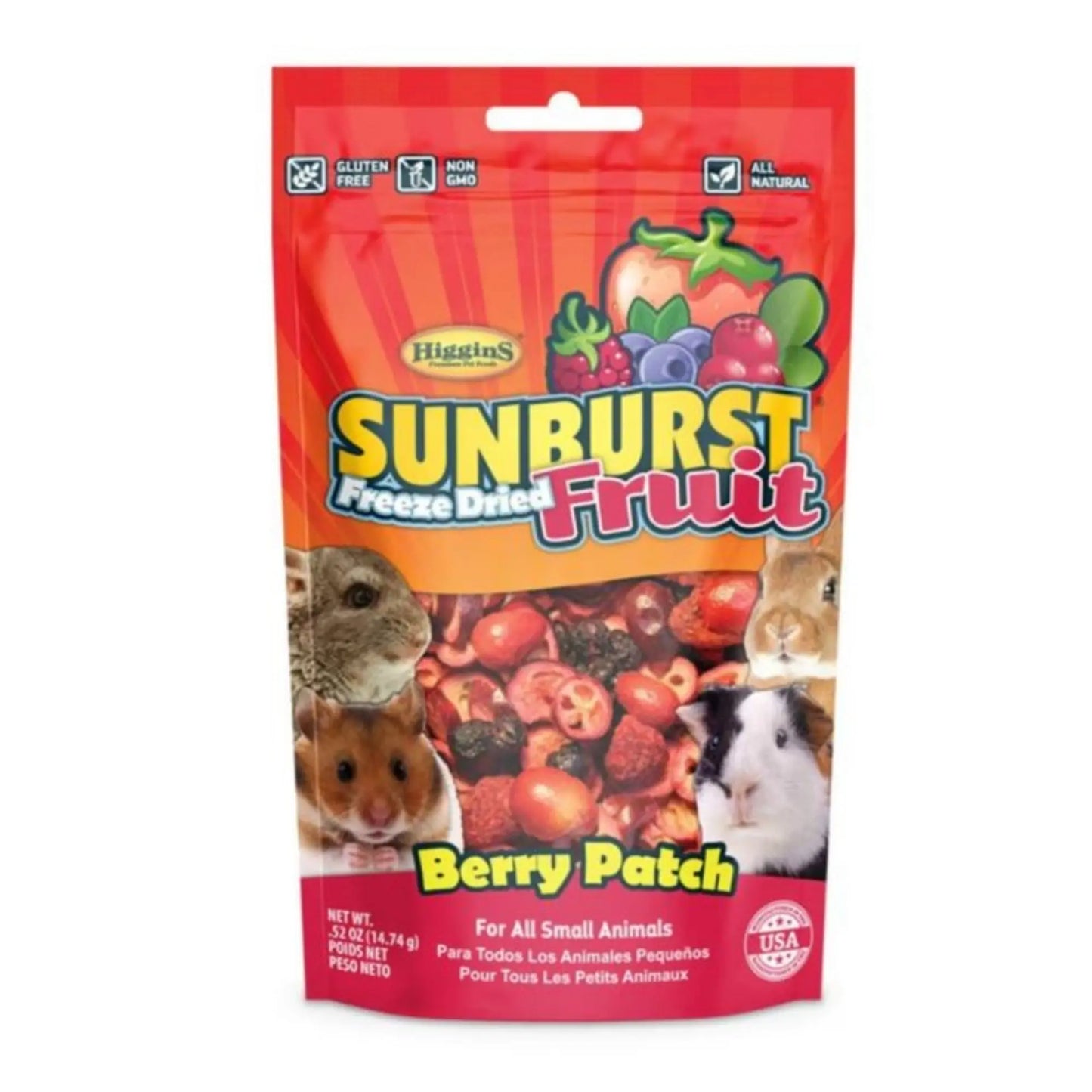 Higgins Sunburst Freeze Dried Fruit Small Animal Treat Berry Patch .52oz. Higgins