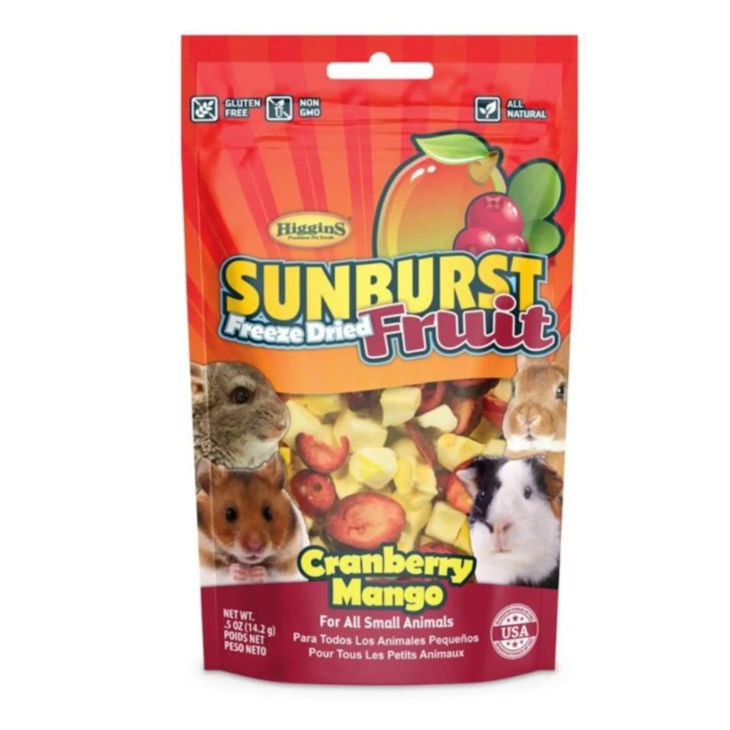 Higgins Sunburst Freeze Dried Fruit Small Animal Treat Cranberry/Mango .5oz. Higgins