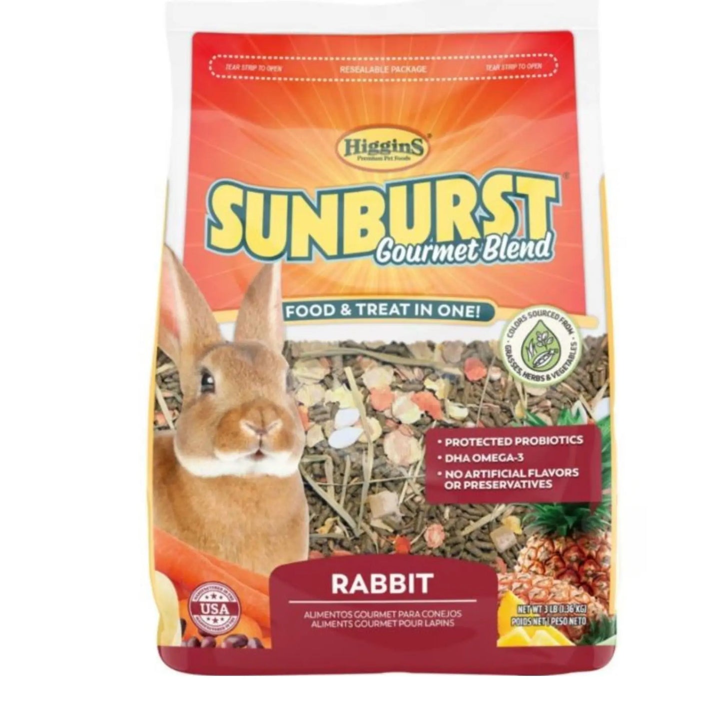 Higgins Sunburst Gourmet Blend Rabbit 3 Lb Higgins