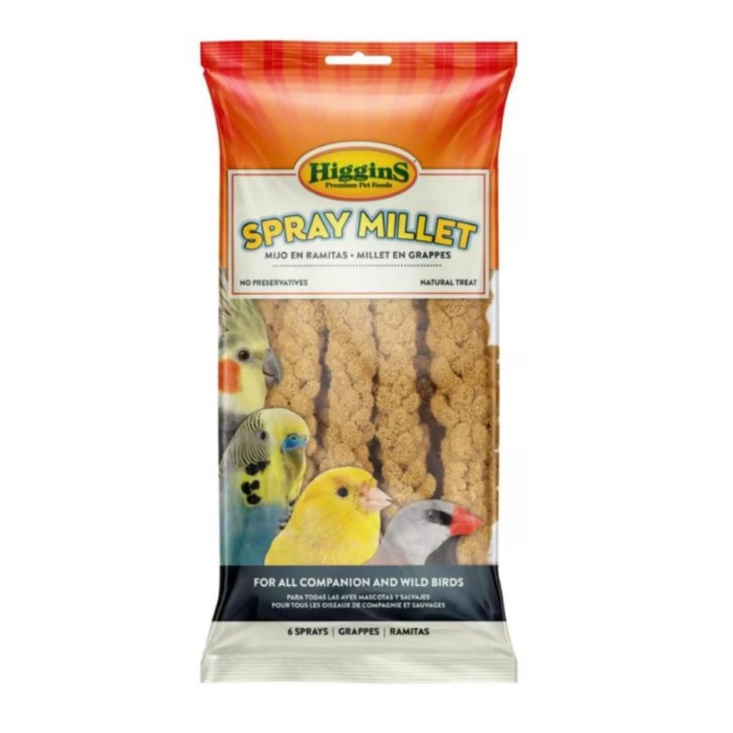 Higgins Spray Millet Natural Avian Treat 6count Higgins