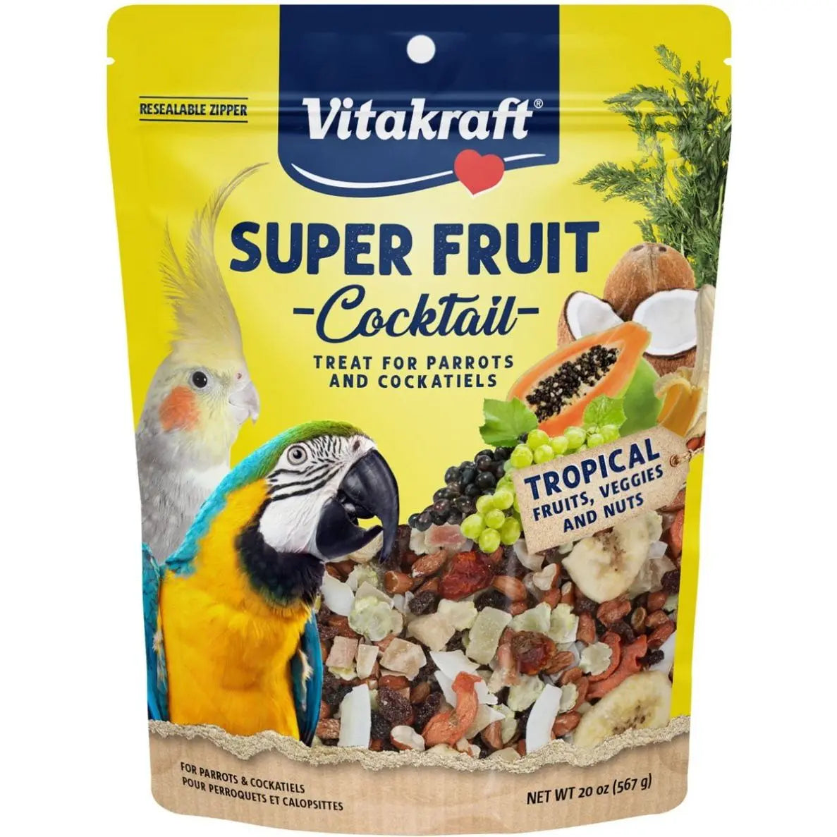 Vitakraft Super Fruit Cocktail Treat for Parrots & Cockatiels 1ea/20 oz Vitakraft