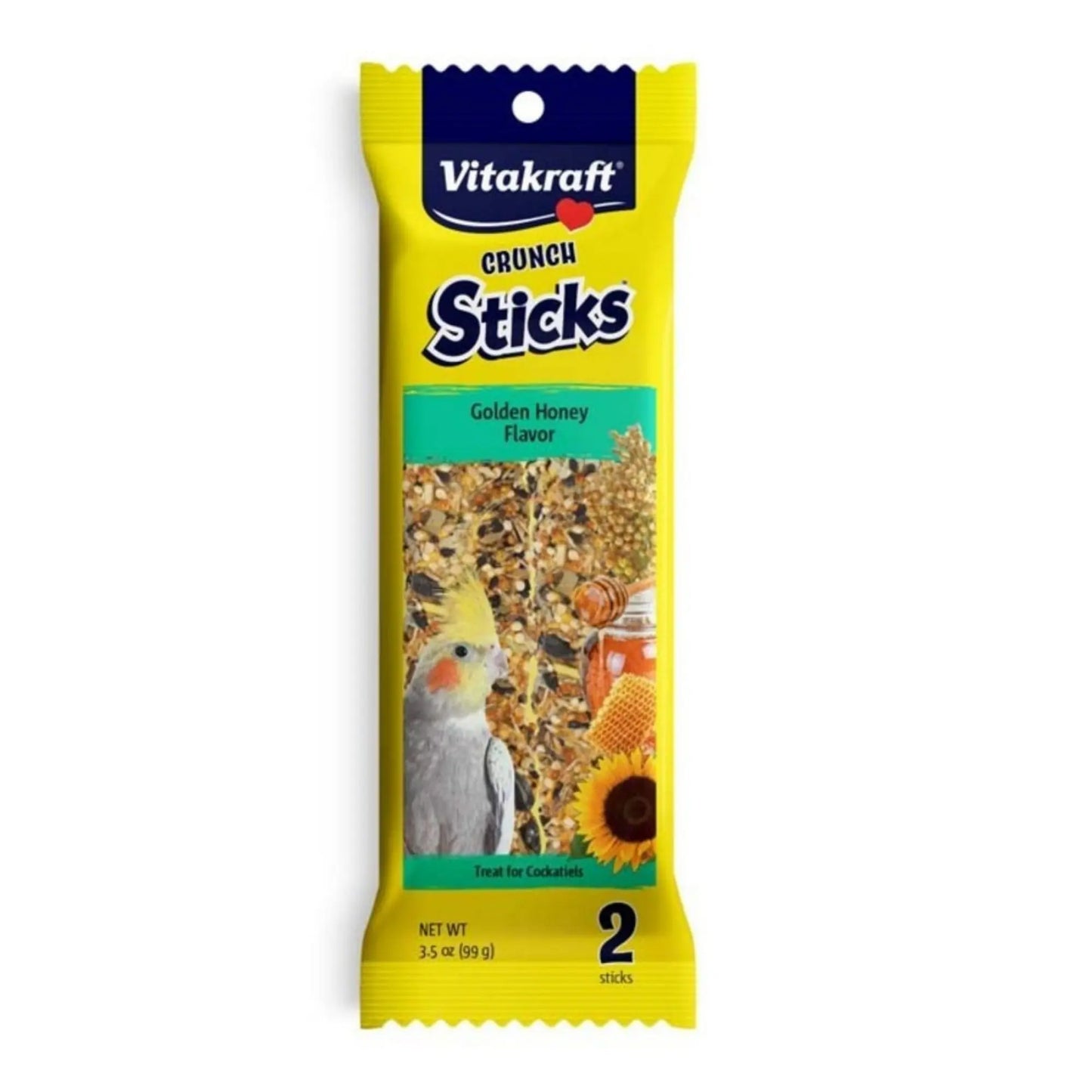 Vitakraft Crunch Sticks Golden Honey Flavor Cockatiel Treat 1ea/3.5 oz, 2 ct Vitakraft