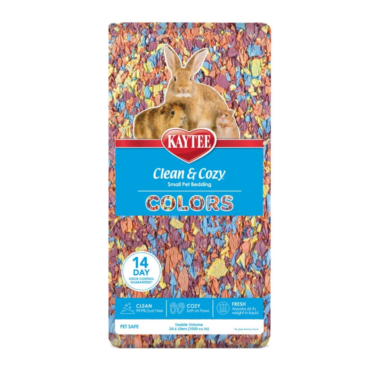 Kaytee Clean & Cozy Colors Bedding Kaleidoscope, 1ea/24.6 l Kaytee